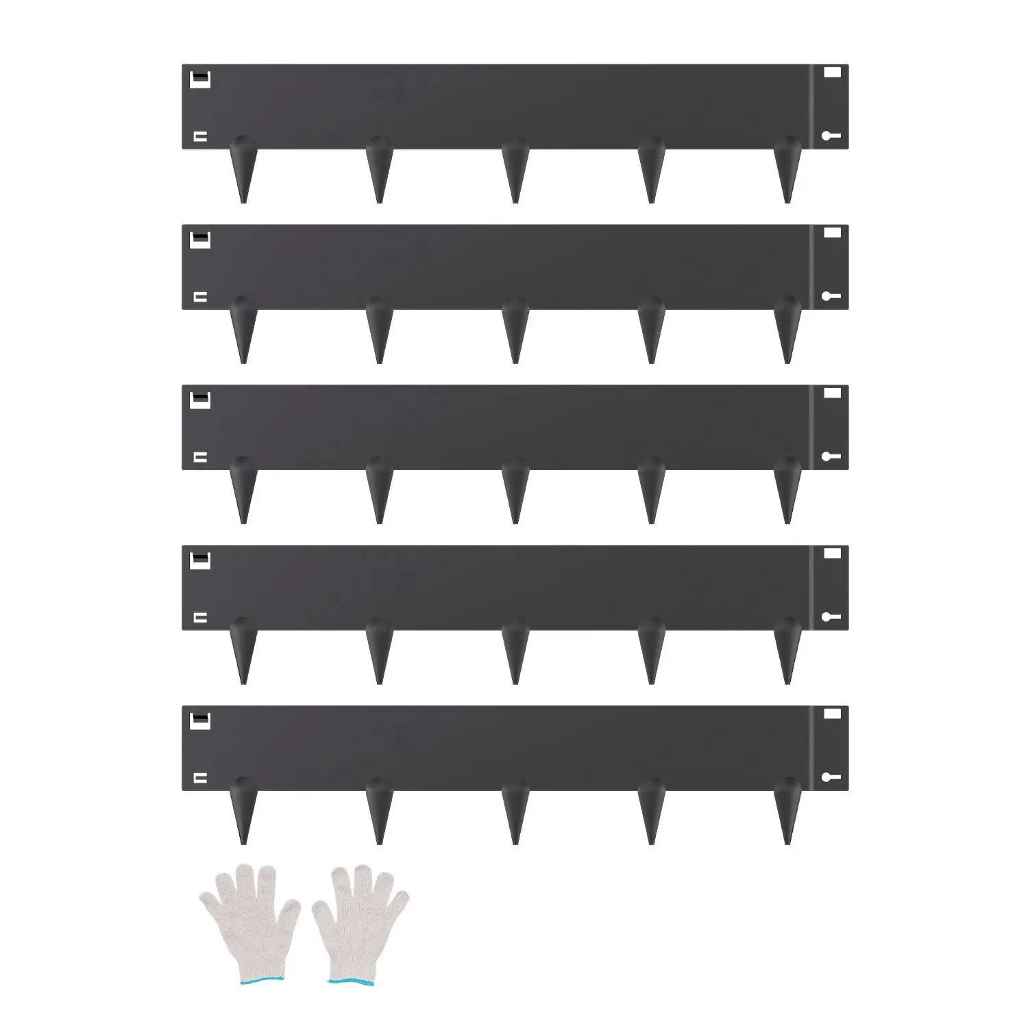 【DealsForYouDays】VEVOR Steel Landscape Edging, 5 Packs 39x 5 in Rust-Resistant Metal Landscape Edging, Bendable Garden Edging Border, Heavy Duty Lawn Edging, Easy-to-Install, Flower Bed Yard Pathway Divider Black