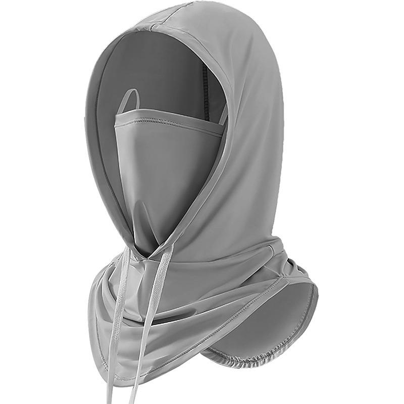 Outdoor riding sunscreen headgear full face cover removable sunscreen mask thin summer ice silk motorcycle sunscreen cap