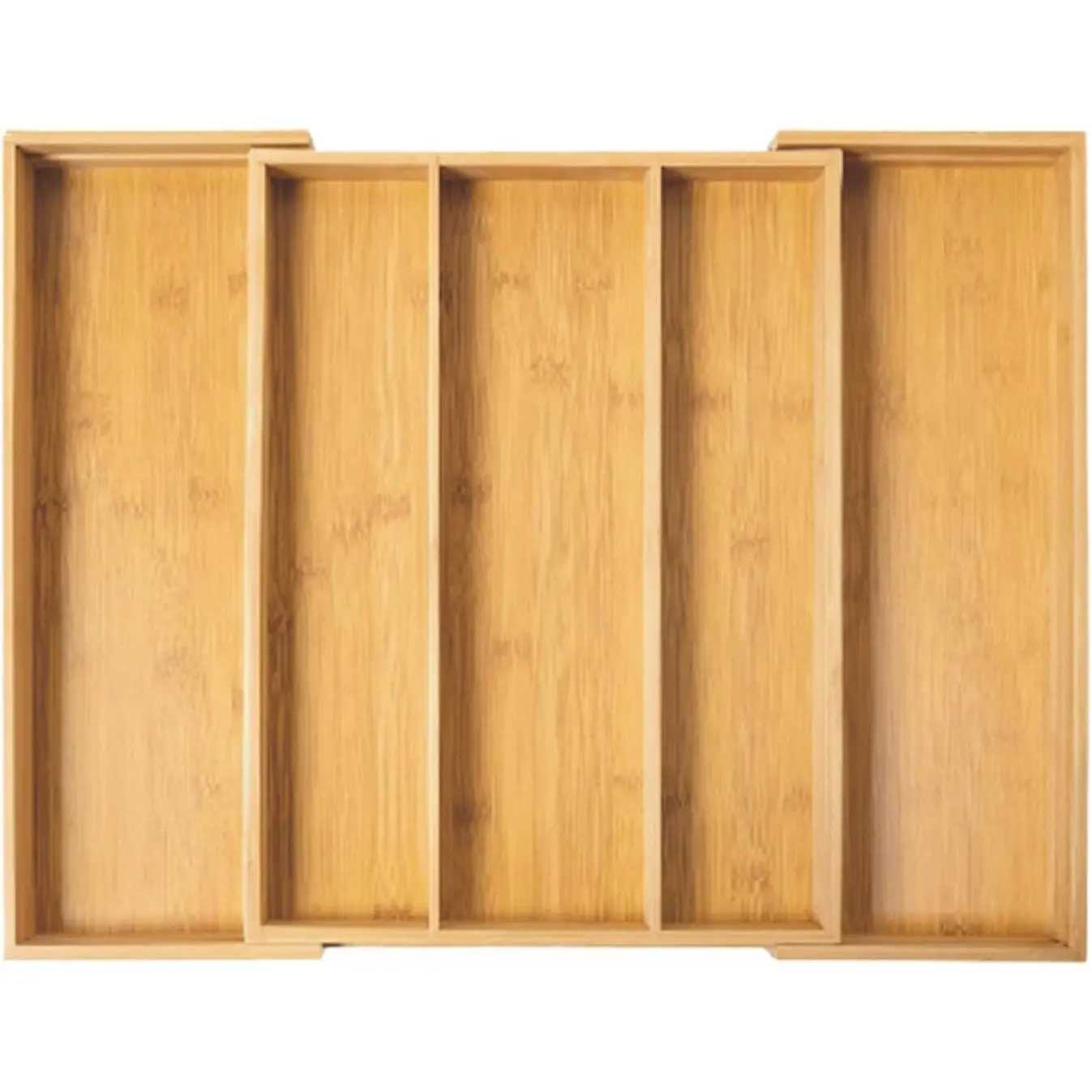 Expandable Bamboo Drawer Organizer, Adjustable Utensil Tray for Knives and Cutlery, Natural Wood Silverware Organizer for Kitchen, Bathroom