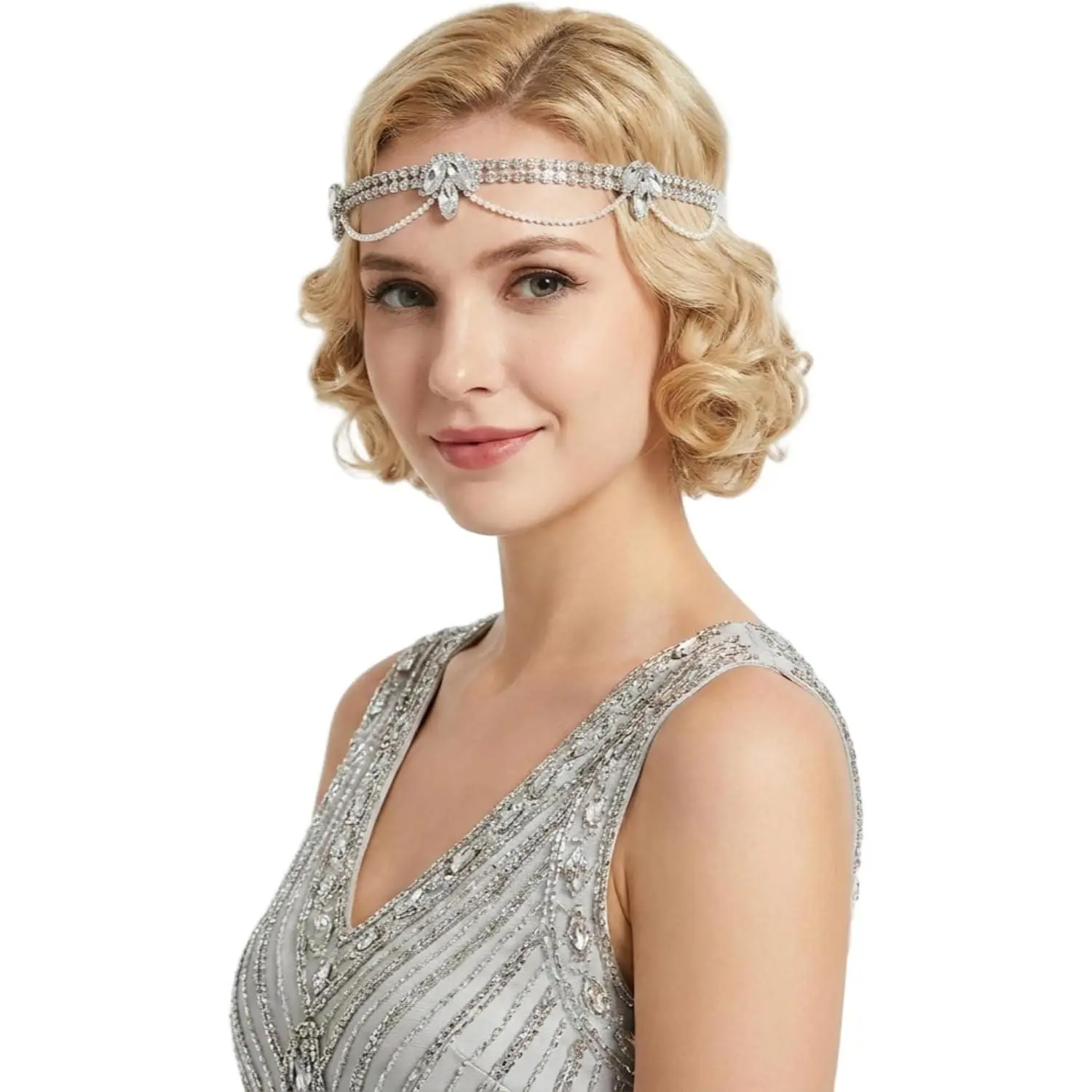 Flapper 1920s Headpiece for Women,  Roaring 20s Headband Retro Flapper Hair Accessories for  Halloween