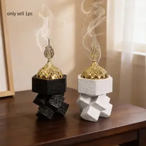 1PC Modern Geometric Cross Resin Incense Burner Home Decoration, Minimalist Sandalwood Censer Fragrance Decor, Premium Resin Craft Tabletop Ornament, Versatile Halloween Christmas Home Decoration, Unique Aroma Holder Gift for Living Room
