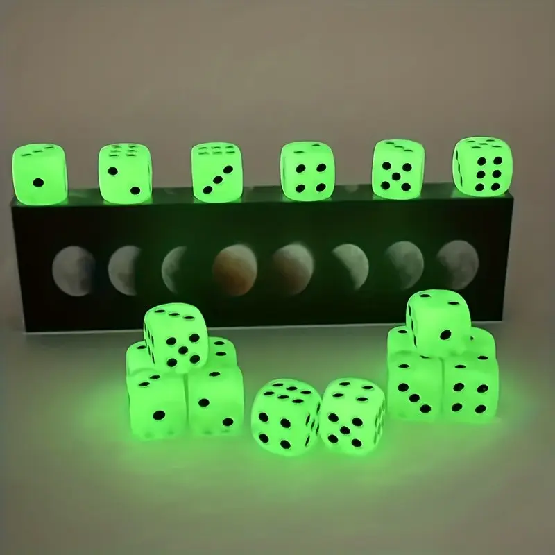 16mm Round Corner Luminous Resin Dice, Dot Carved Drinking Dice, Ideal for Nightclubs, Bars, Ktv, Party Entertainment