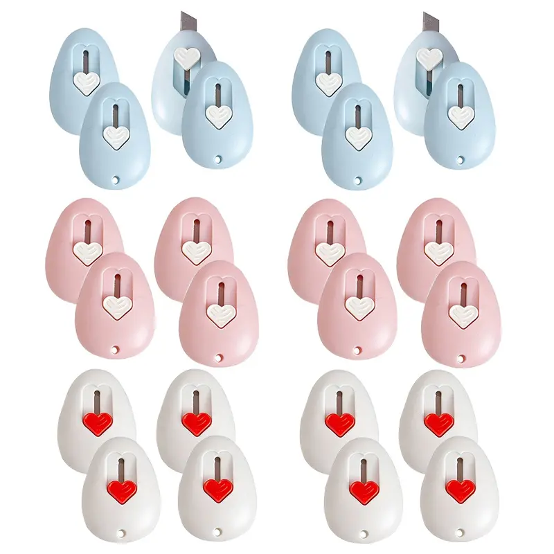 24pcs Compact Mini Utility Knives, Slide Open Design with Hanging Hole, Safe & Convenient Storage Pocket Box Cutters for Office & Home Daily Use