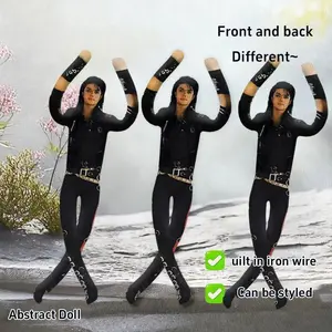 Michael Jackson Plush Doll With Wire Frame Poseable Figure Movable Joints Abstract Toy Fan Collectible Gift Home Decor