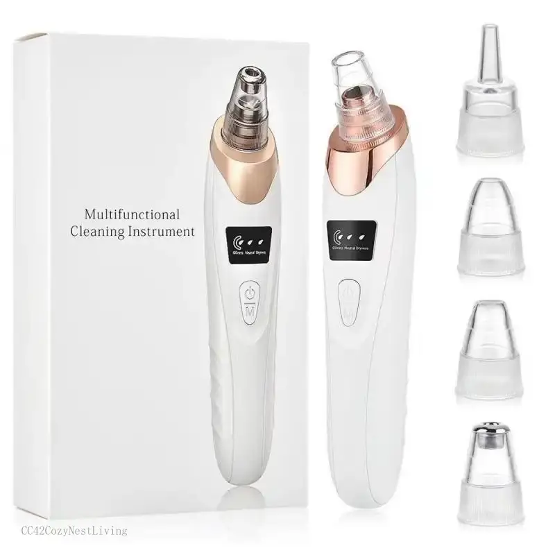 Electric Blackhead Remover, Rechargeable Blackhead Extractor, 3 Levels Adjustable Suction Power, Suction Head, Facial Skin Care Tool, ComfortCC42CozyNestLiving