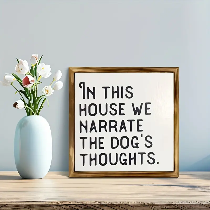 1pc Modern Art Decoration – Humorous Moments at Home: Deciphering Your Dog’s Thoughts, Beautiful Home Decor, Minimalist-Style Poster, Suitable for the Home, Kitchen, Bedroom and Living Room