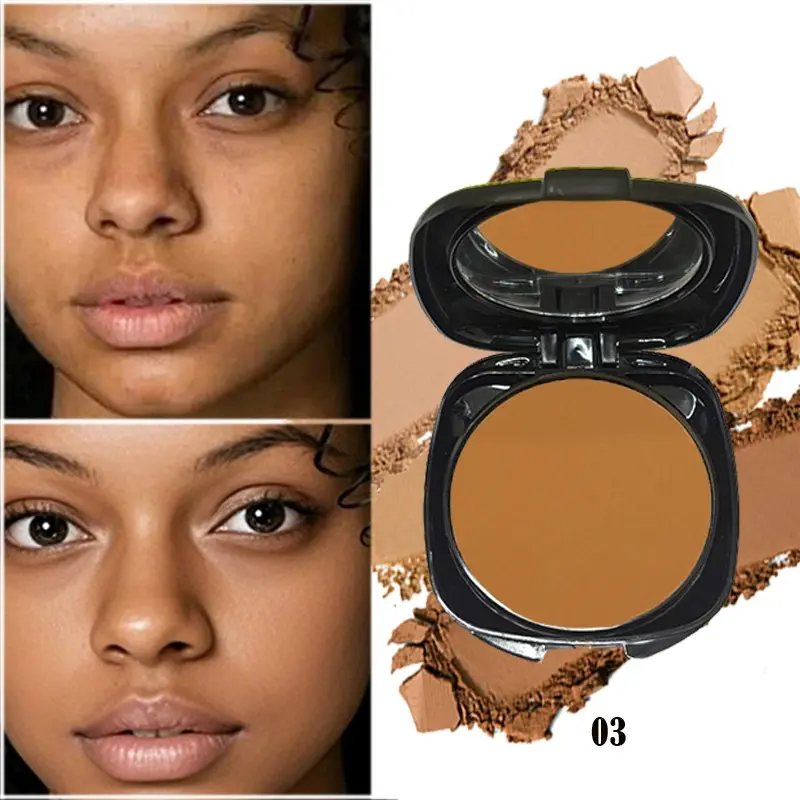 Concealer Pressed Setting Powder Cake, 3 Colors Available, Waterproof Sweatproof, Matte Finish, Includes Brush, Perfect Gift for Her
