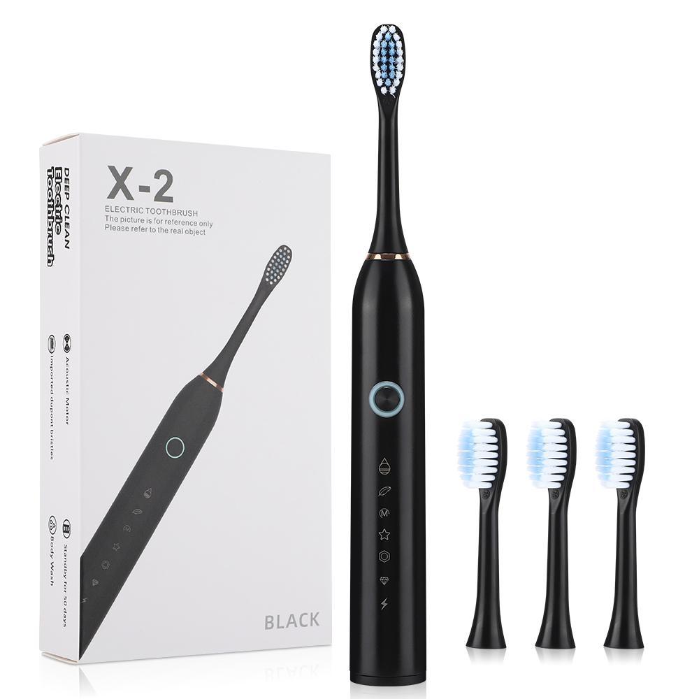 Electric Toothbrush, 1 Box Rechargeable Sonic Teeth-Cleaning Toothbrush with Brush Heads, Rechargeable Electronic Toothbrushes, Intelligent Deep-Cleaning Toothbrush for Adults