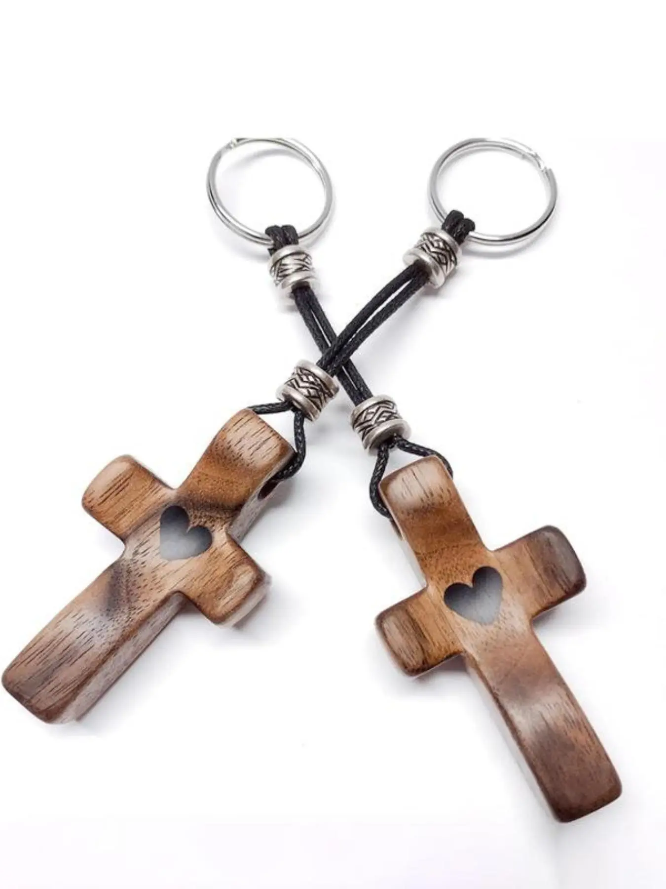 Wooden Cross Keychain Decoration Handle, Multifunctional Spiritual Symbol, Perfect Gift for Anxious Loved Ones, Creative Religious Mini Ornament, Keyrings for Keys