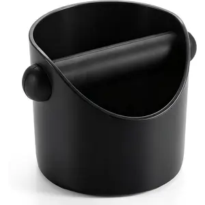 Espresso Knock Box - Premium Knock Box for Espresso Machines with Non-Slip Base, Includes Brush and Dust Blower, Knock Box Espresso Accessory for Home, Suitable for 51-53mm Knock Box(Black)