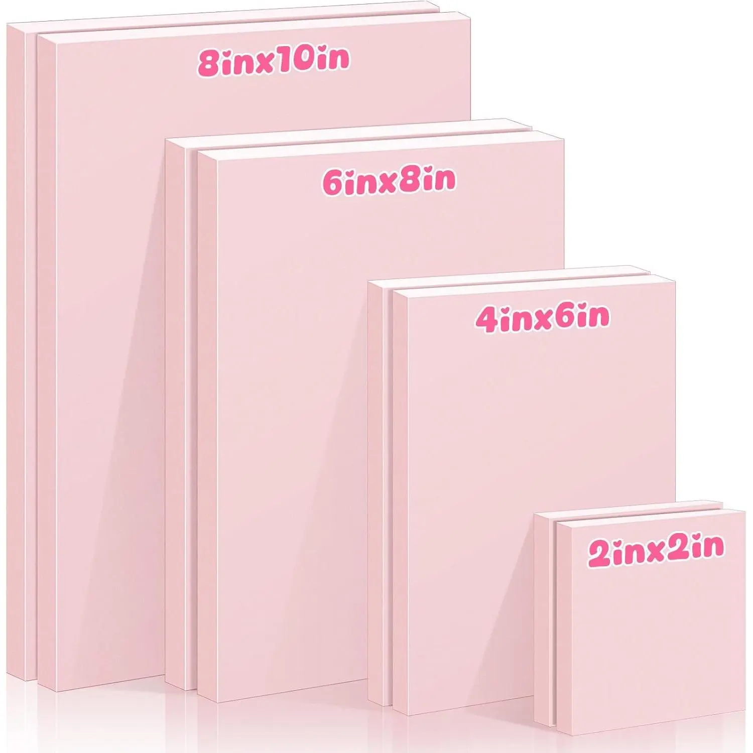 8 Pcs 4 Sizes Pink Rubber Stamp Carving Blocks Linoleum Block Soft Rubber Carved Bricks for DIY Printmaking Stamp Making and Craft Projects