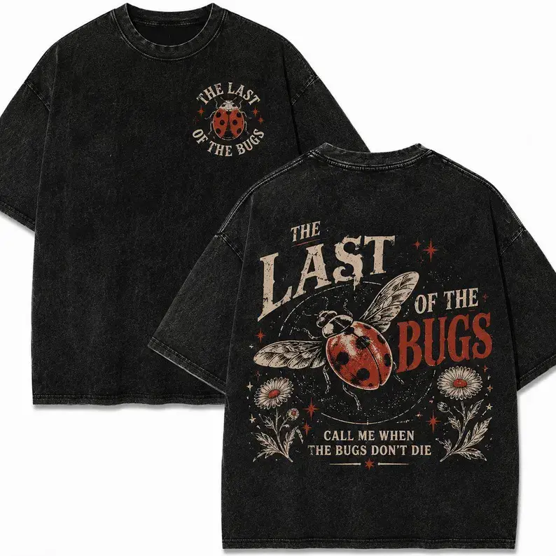 Vintage Ladybug Graphic Shirt, Goblincore Beetle Streetwear Tee, Dark Cottagecore Insect T-shirt, Grunge Aesthetic Botanical Top, Bug Lover Casual Daily Wear Summer Top