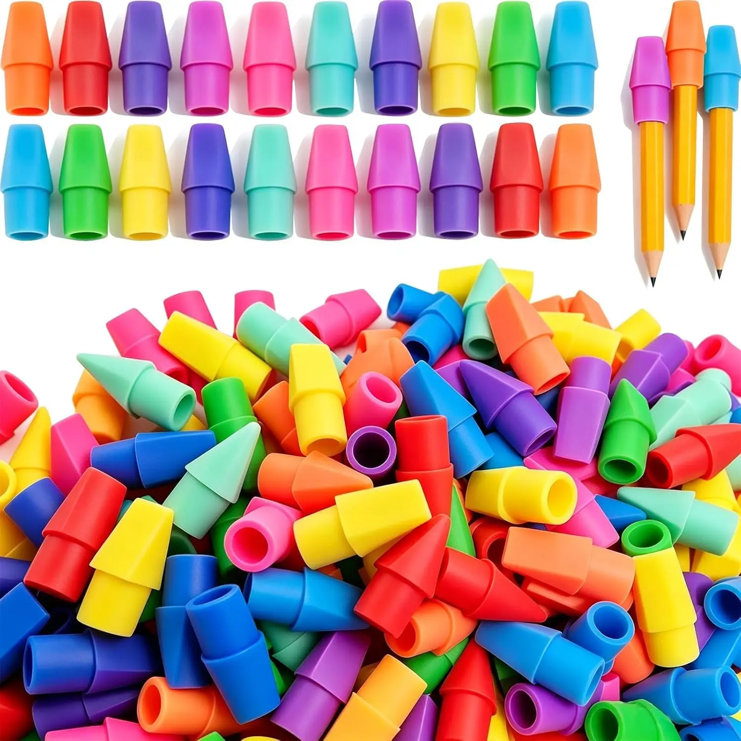 Pencil Eraser Caps Top Erasers 300 Pack Pencil Erasers Toppers Rewards Gifts for Back to School Home Classroom Office Teacher Graduation Party Art Drawing Supplies