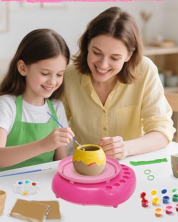 Pottery Wheel for Kids with Clay Kit - , Complete Pottery Kit with Air Dry Clay and Painting Tools, Easter Christmas Birthday Gift for Boys Girls