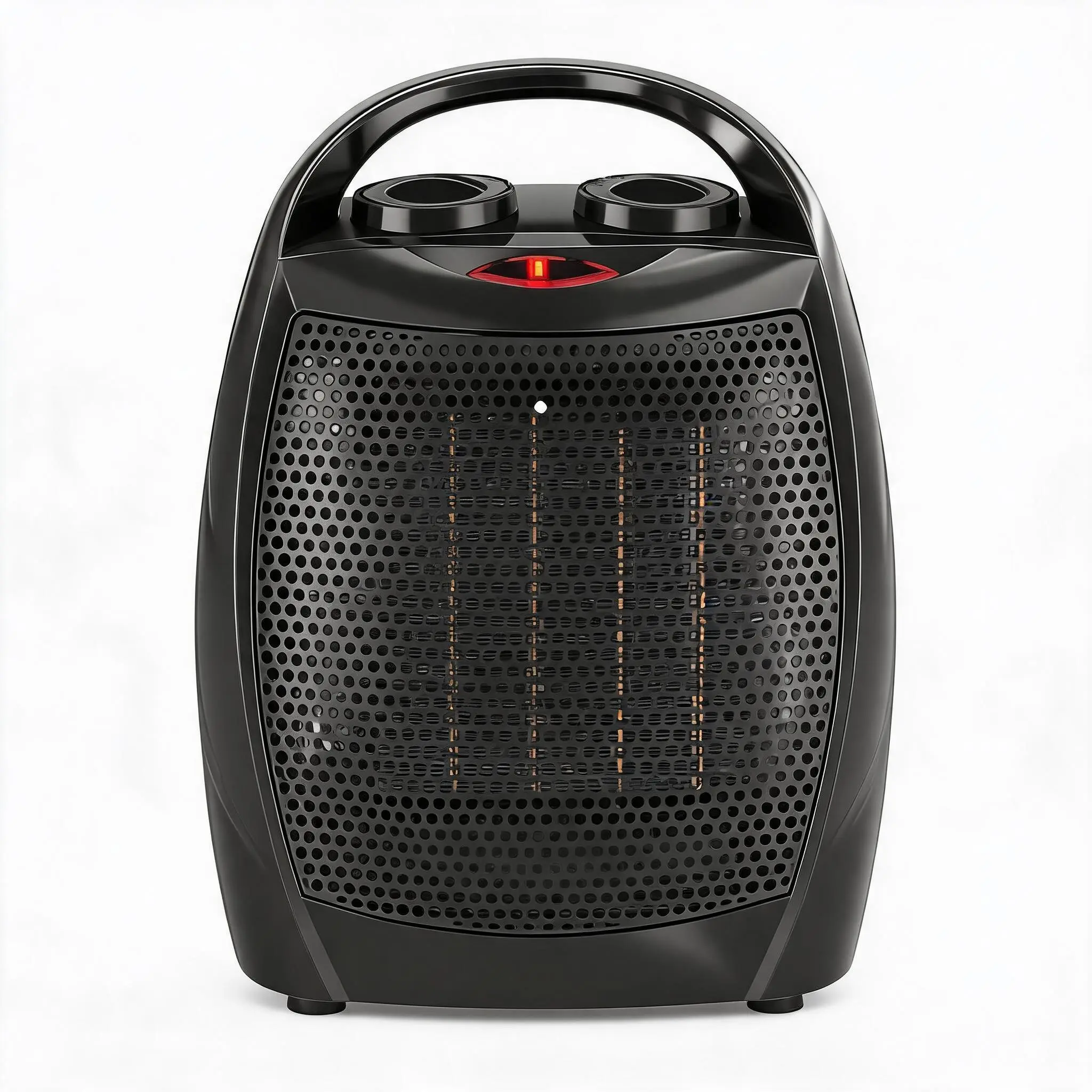 1500W Portable Ceramic Space Heater, Adjustable Thermostat Fan Combo with Overheat & Tip-Over Safety Protection, Black Silver Electric Heater for Home Office Indoor Patio Warmth