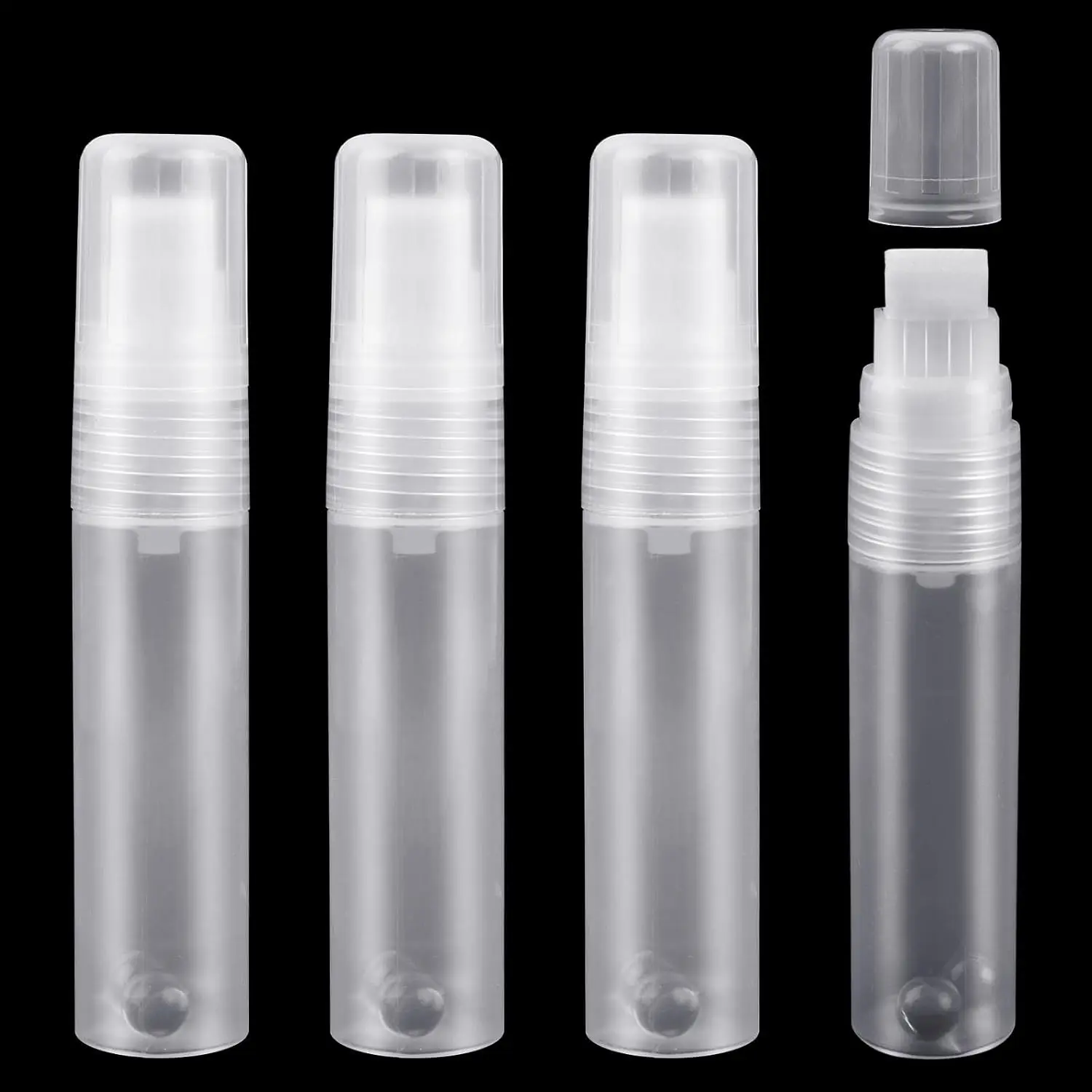 4 Pack  Pens 15 mm White Empty  Permanent Marker Clear   Marker Pens Fine Point Refillable Marker Pen for  Ceramic Metallic Graffiti Paper Drawing