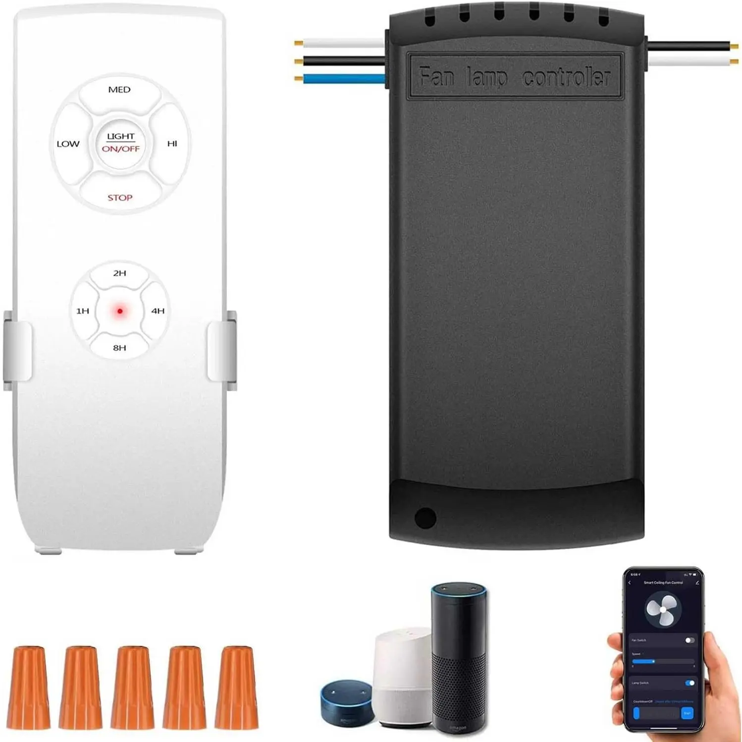 WiFi Fan  Ceiling Fan and Light Remote Control Kit, WiFi Controller Compatible with Alexa , Phone APP Control, No Hub Required,  Ceilingfan Light Remote Control