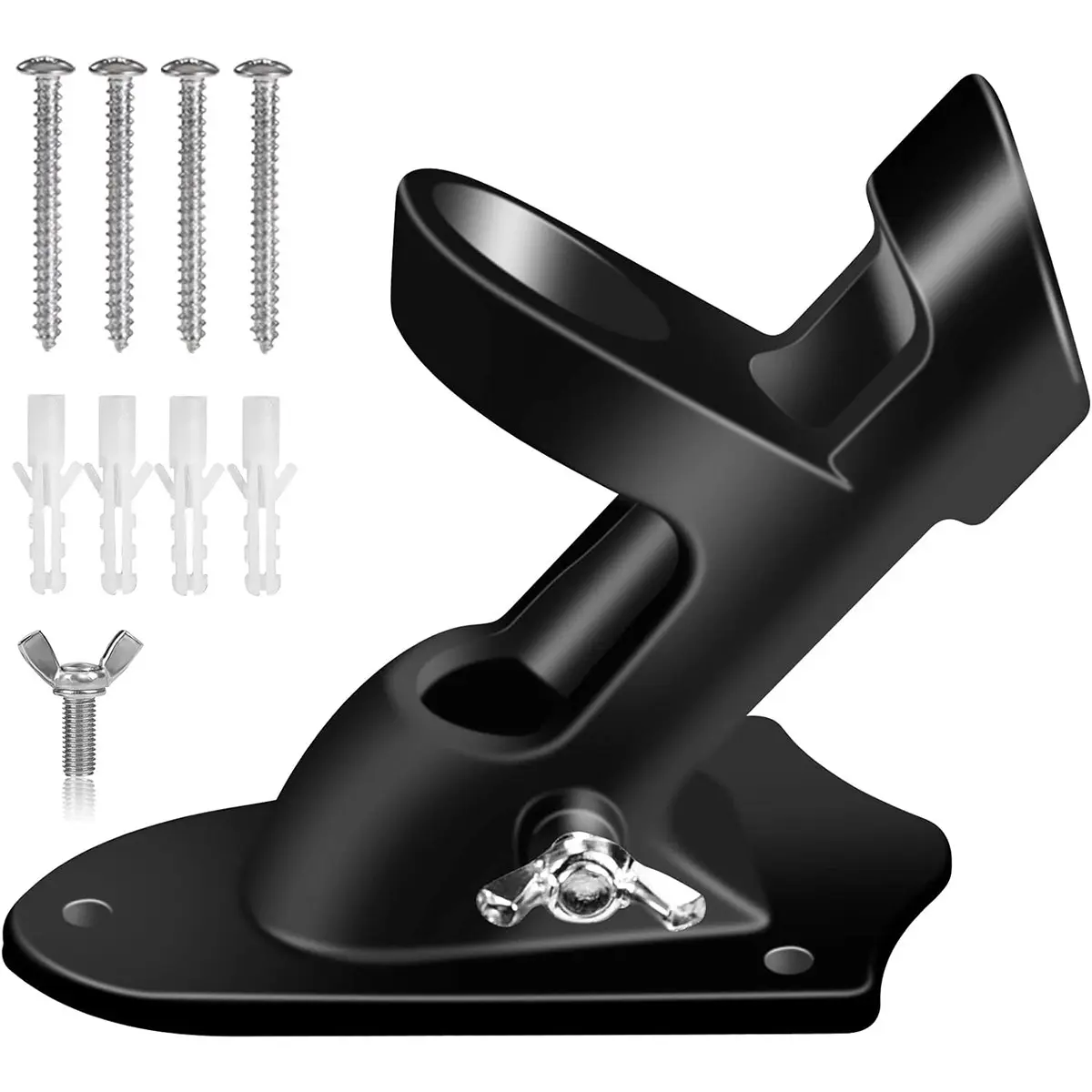 Flagpole Mount Bracket, 1 Inch Flagpole Installation Bracket with Accessories, Wall Mounted, Aluminum Alloy, Rust-Resistant, 1 Pack