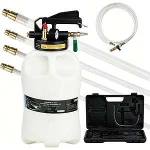 TUFFIOM 10L Transmission Fluid Pump Kit, Pneumatic 2 Way Oil and Liquid Extractor & Dispenser with 15 ATF Adapters, for Automotive Fluid Transfer, Tractor, Motorcycle