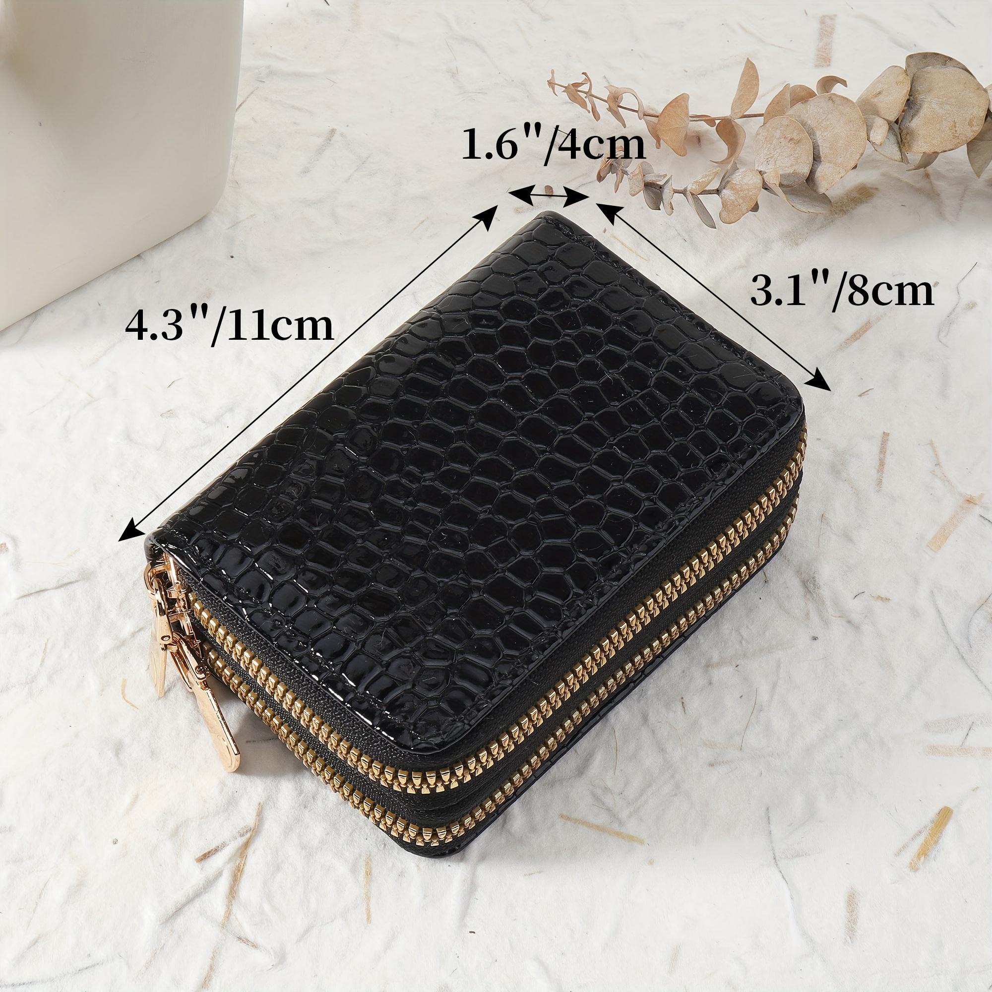 Women's simple double-zipper short wallet, fashionable zippered coin purse, high-quality credit card holder, simple and casual with multiple card slots tote bag handbags luxury designer crossbody women shoulder real