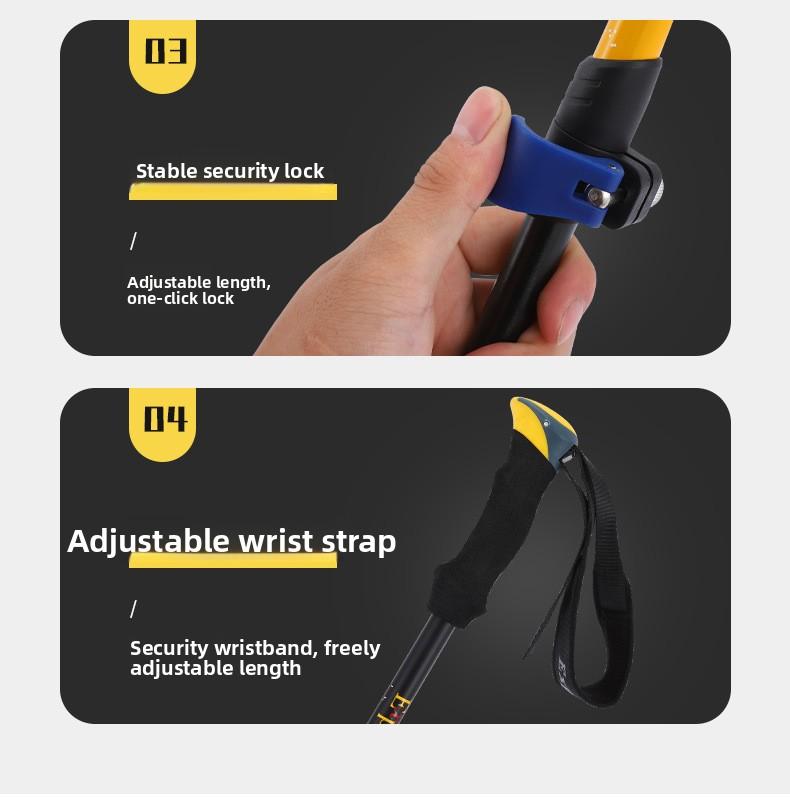 Abuda Outdoor Hiking Poles, Ultra-Light External Lock, 7075 Material, Trekking Poles, Walking Sticks, Walking Poles