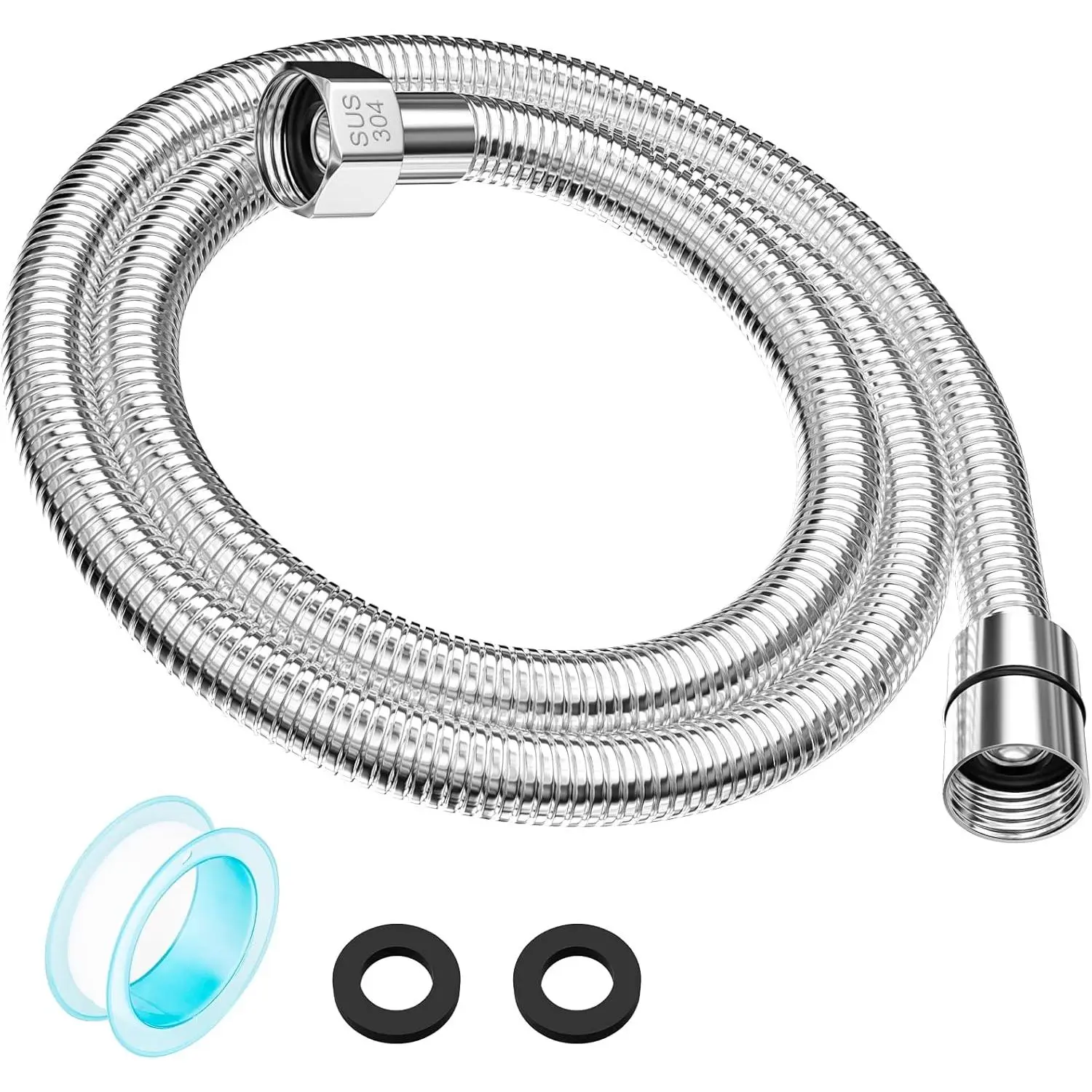 59" Shower Hose, Extra Long 304 Stainless Steel Handheld Shower  Hose Extension/, Flexible & Durable, G1/2  Insert & Nut