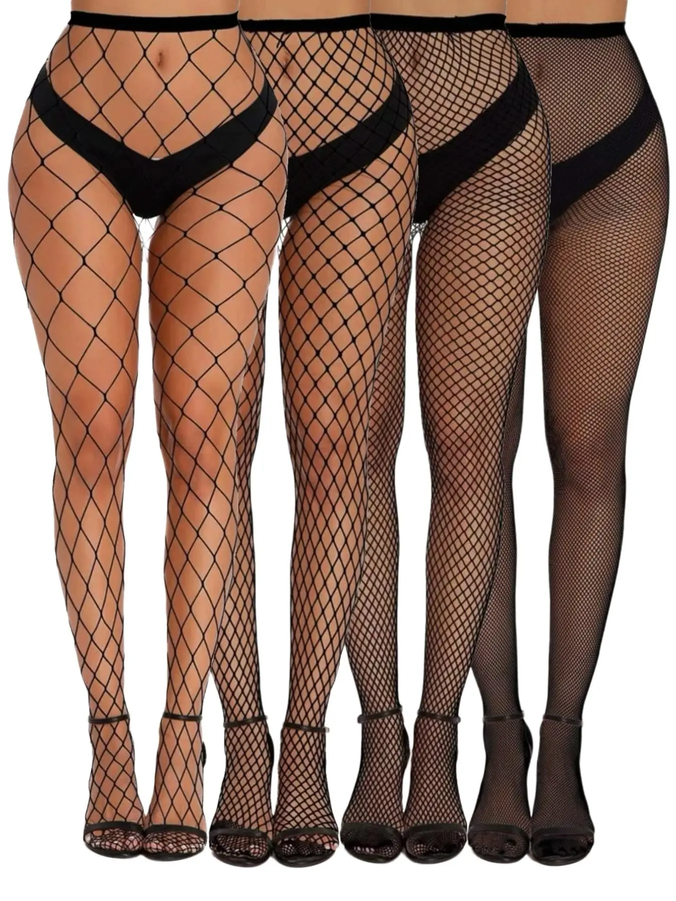4 Pcs Women's Fishnet Stockings, Tights, Sexy Style Pantyhose, Underwear, Ultra-Thin Fit, Perfect for Holidays & Parties, All-Season Wear, Boost Confidence
