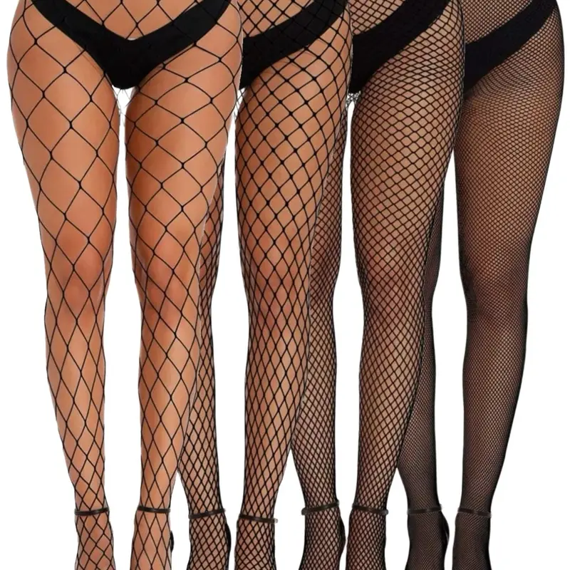 4 Pcs Women's Fishnet Stockings, Tights, Sexy Style Pantyhose, Underwear, Ultra-Thin Fit, Perfect for Holidays & Parties, All-Season Wear, Boost Confidence