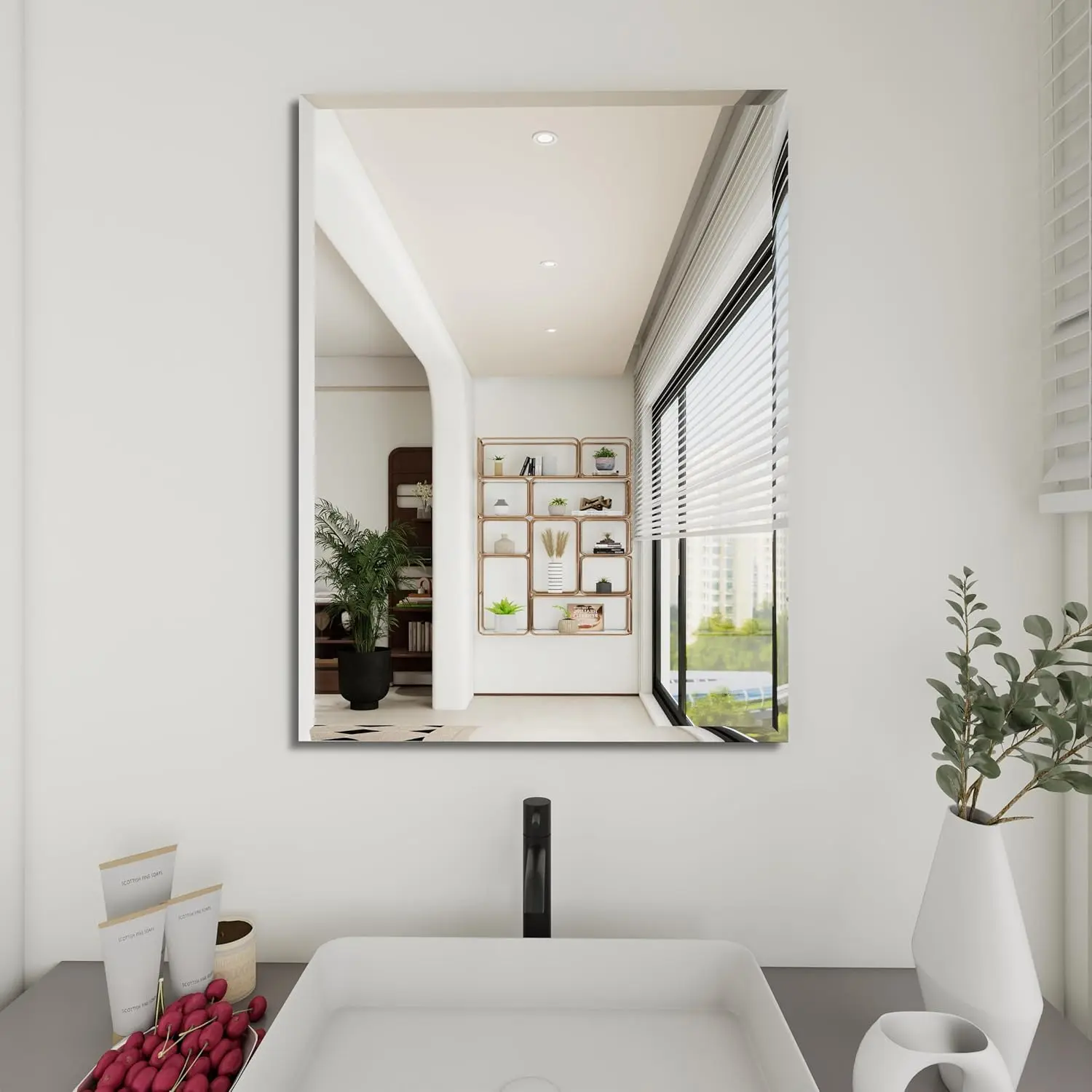 Rectangular Beveled Bathroom Mirrors, 16X24 inch Square Frameless Mirror, Rectangular Frameless Mirrors,Beveled Bathroom Mirror?