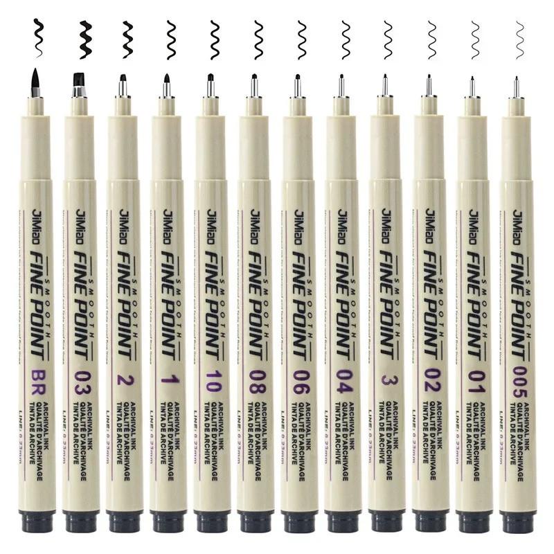 Waterproof Fine Point Pen, 6/9/12pcs Smooth Fine Point Pen, Art Supplies for Drawing, Painting, Sketching, Architecture, Design, Paint Pens