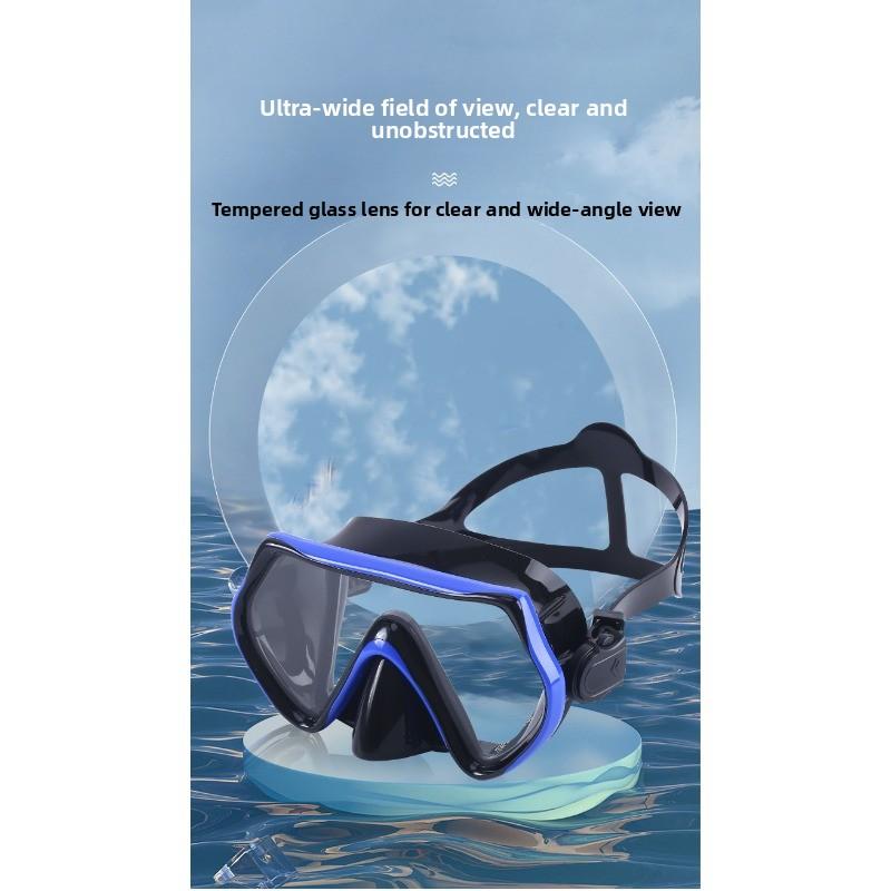 Swimming diving goggles, nose protection, integrated silicone mask, scuba deep water snorkeling equipment, diving mask     stealth snorkel