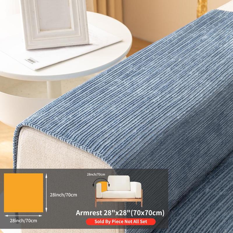 Solid Color Jacquard Chenille Sofa Cover, Jacquard Couch Covers, Non-Slip Sofa Slipcover Protector for Home & Living Room, Fits 1- to 4-Seat Sofas, Sofa Couch Cover