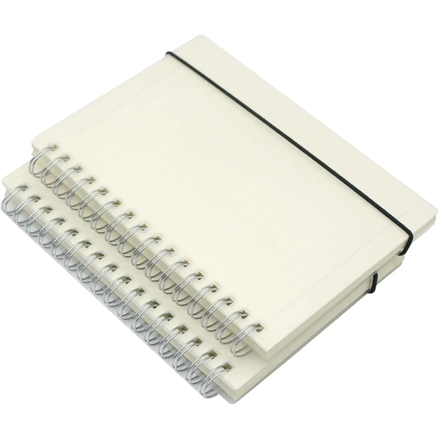 2 count A6 College Ruled Clear Hardcover Spiral Notebooks Journals Planner 5.7 Inch x 4.1 Inch 160 Pages (80 Sheets) Thick Paper (Ruled 2 count)