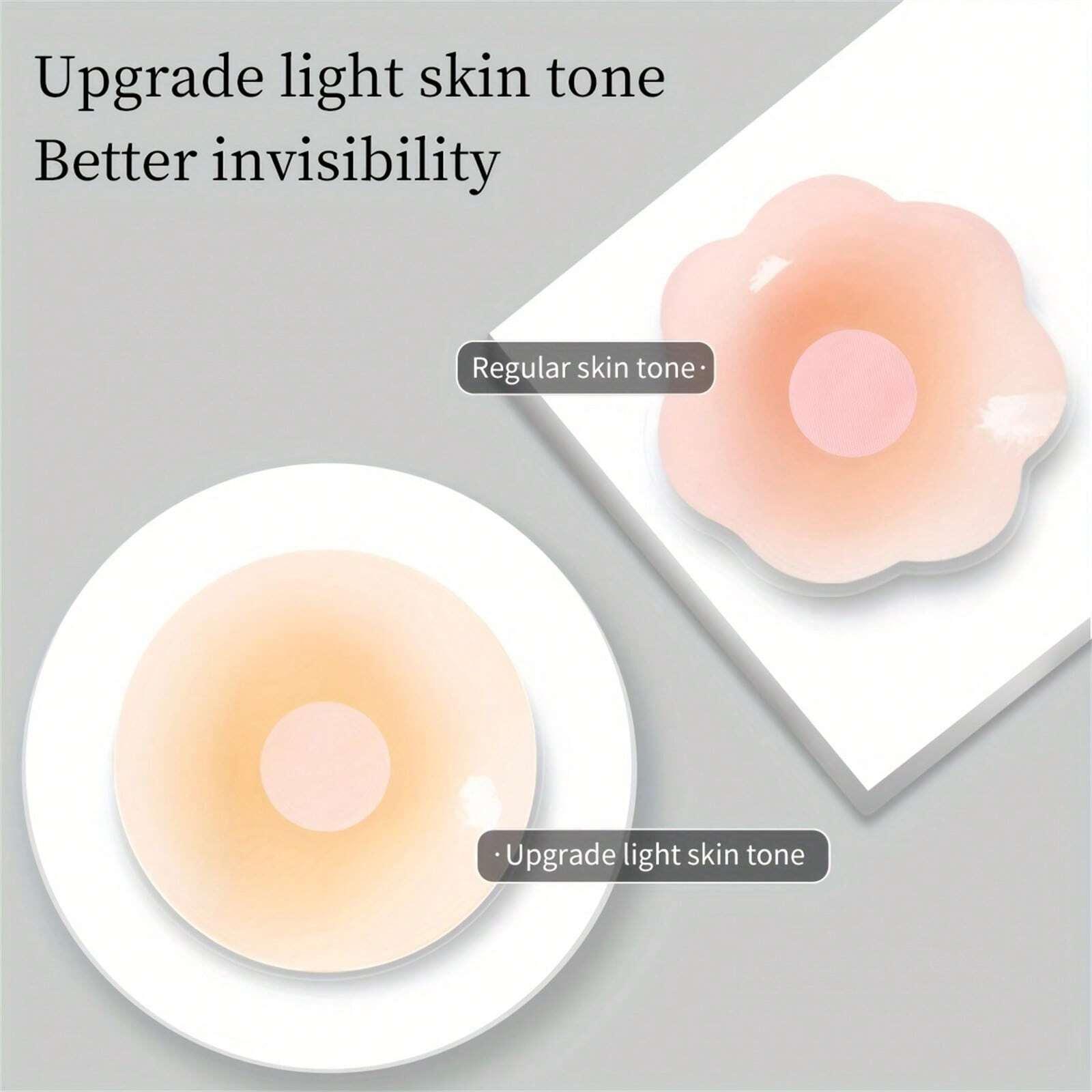 Reusable Seamless Silicone Nipple Covers - Invisible, Self-Adhesive, Anti-Convex Breast Patches For Women - Comfortable, Breathable, And Easy To Clean Bra Accessories(2/10pcs)