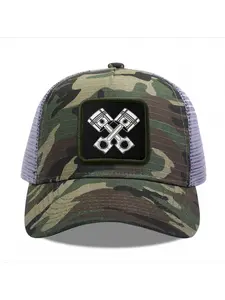 Engine Pistons Camouflage Mesh Baseball Cap for Men & Women - Adjustable Snapback Trucker Hat, Breathable Back for Hiking, Fishing, Camping, Golf & Casual Outdoor Attire Camouflage Random