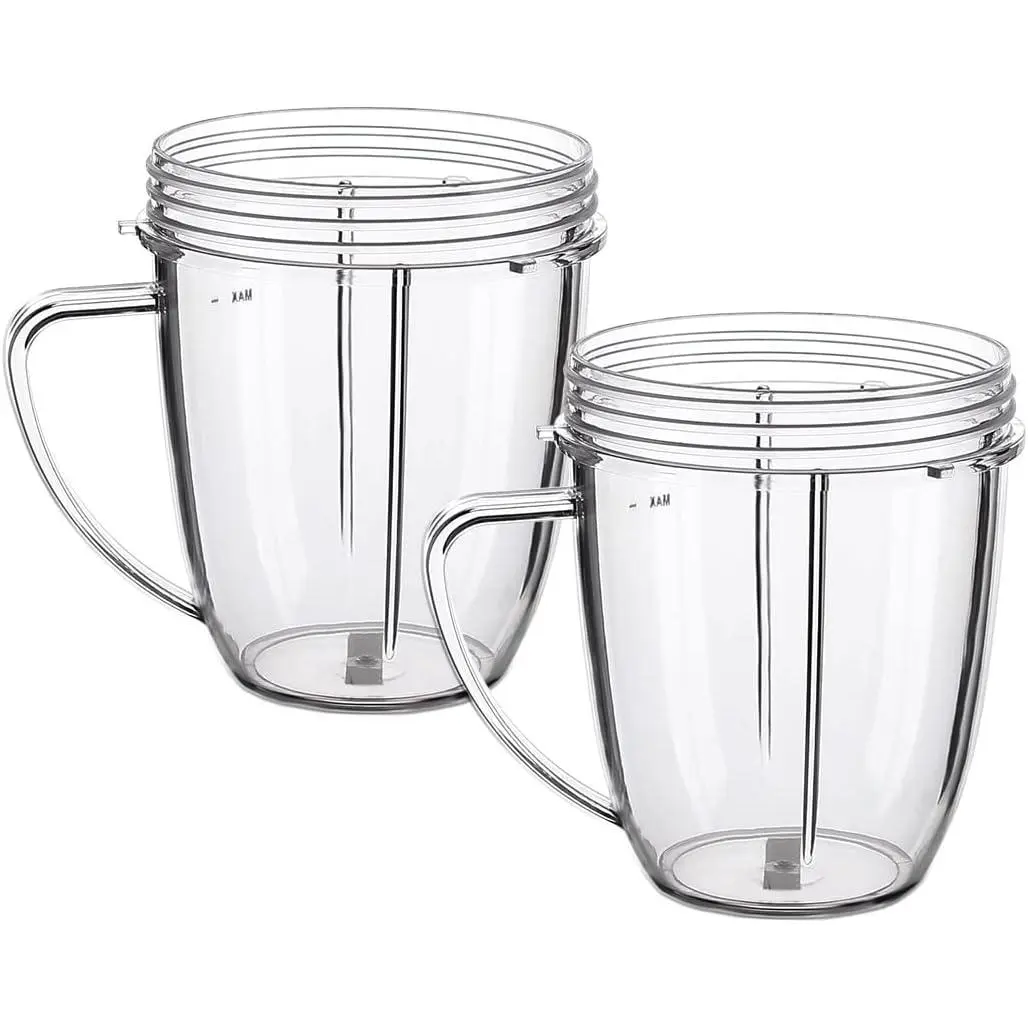 Replacement Parts Cups, Compatible with Nutribullet Blender 600W & 900W (2 18oz mugs)