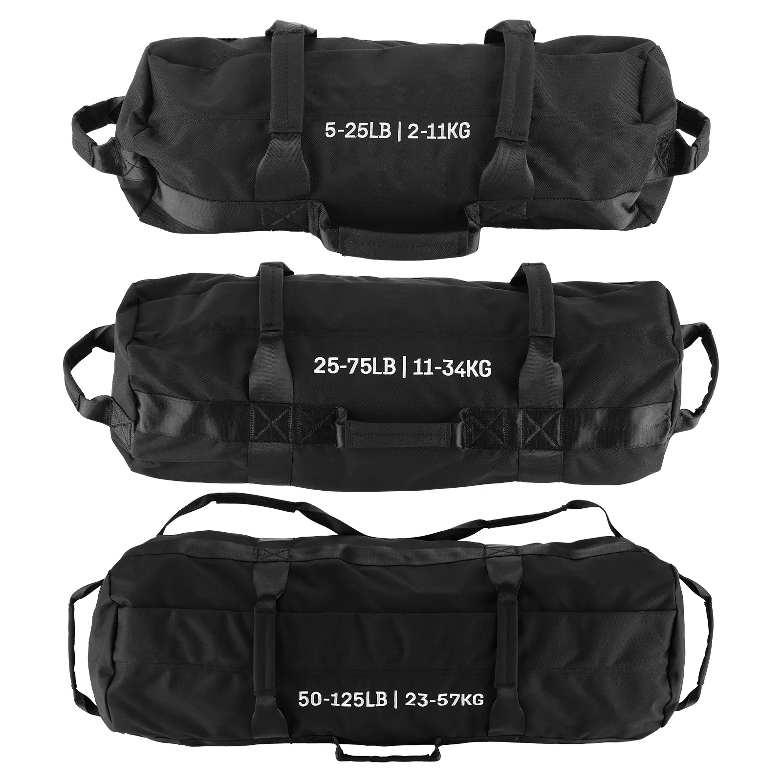 Adjustable Fitness Sandbags with Handles, Oxford Fabric, M, L, XL, and S+M+L Weight Options, Black and Red
