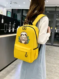 Sloth Patterned Stylish Commuter Backpack, Ergonomic and Pressure-relieving Shoulder Straps, Lightweight Laptop Bag, Suitable for Work, Daily Commutes, and Travel