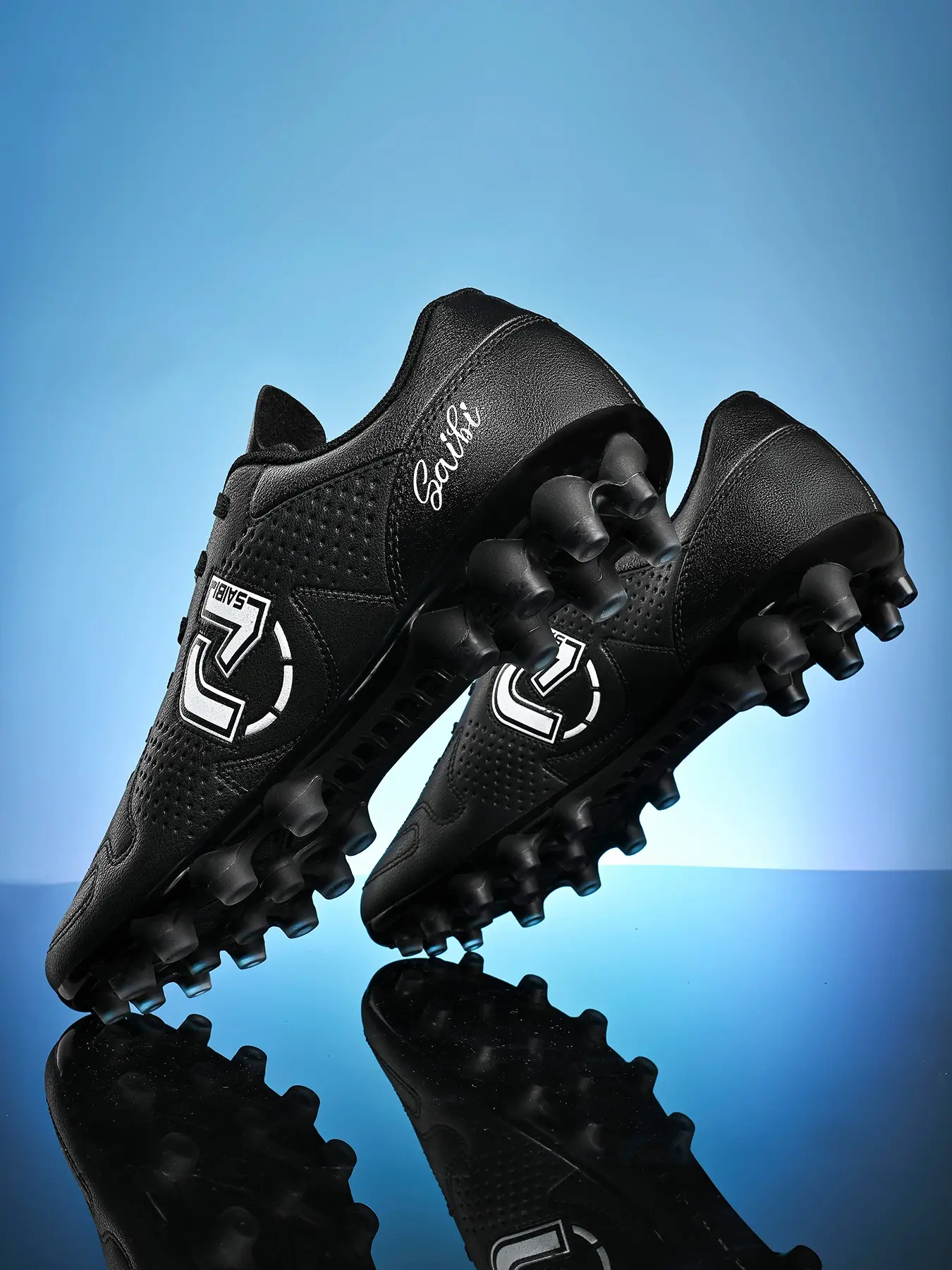 Breathable Sports Football Shoes Fg/ag Long Studs for Artificial Grass, Football Boots, All-Season Anti-Slip Sporty Sneakers, Durable Outdoor Indoor Training & Match