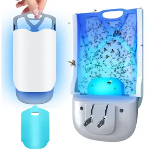 Indoor Fruit Fly & Gnat Trap, Plug-In Home Insect Killer Light, Detachable Face Cover, Replaceable Sticky Trap, Home & Kitchen & Office – Non-Toxic Bug Trap
