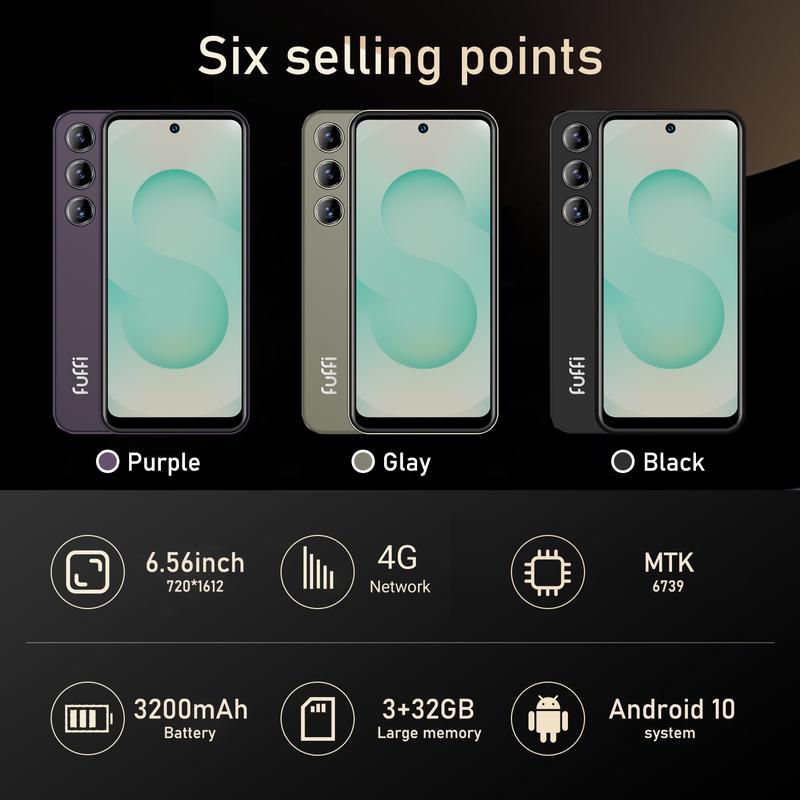 FUFFI 6.56 Inch Smartphone, 1 Count Unlocked 4G Network Android 10.0 Phone, Dual SIM Cards, Quad Core Processor, Fashion Phone for Gaming, Watching Movie FUFFI 6.56 Inch Smartphone, 1 Count Unlocked 4G Network Android 10.0 Phone, Dual SIM Cards, Quad Core Processor, Fashion Phone for Gaming, Watching Movie