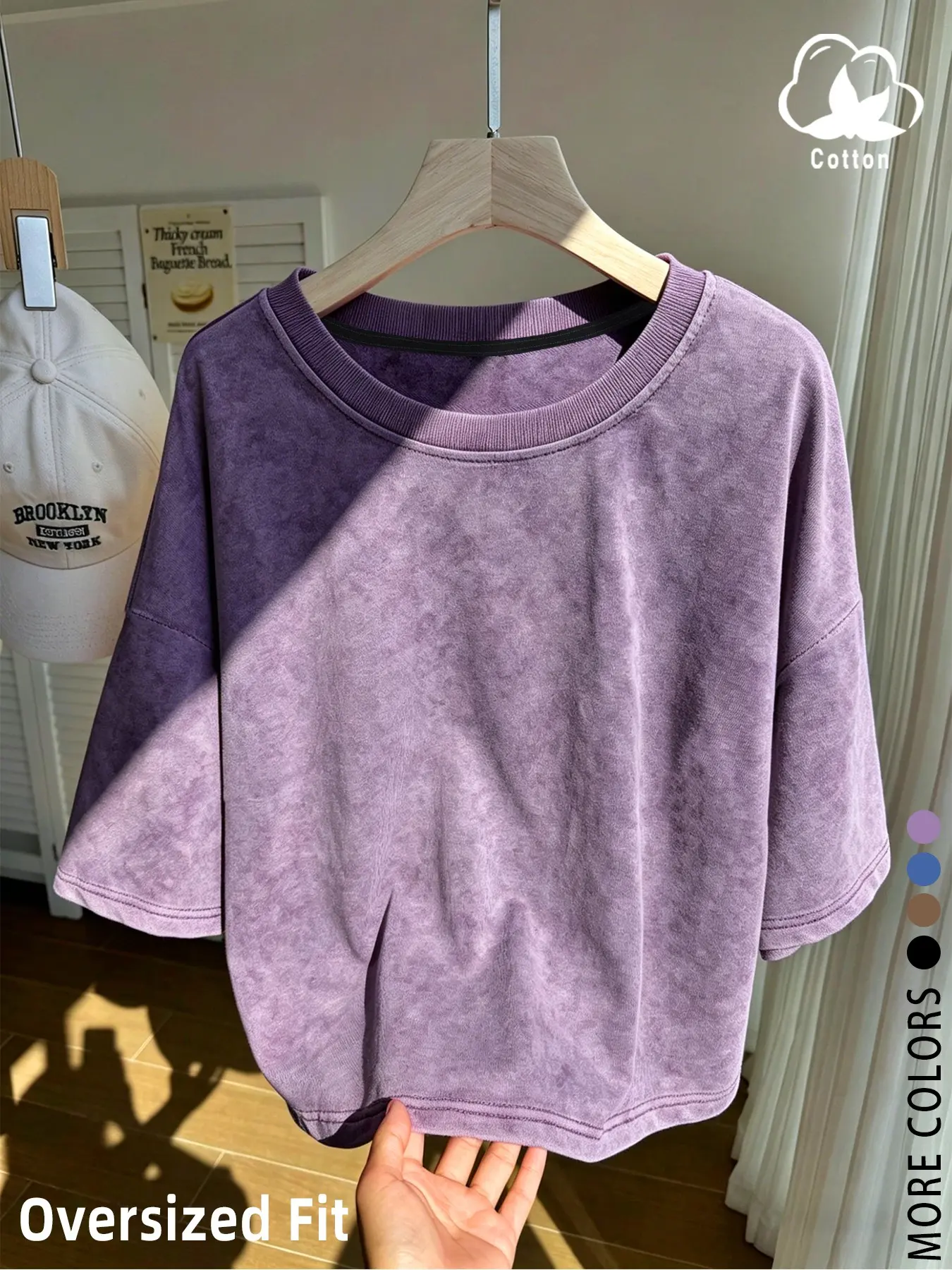 2026 Oversized Washed Cotton T-Shirt, Classic Vintage Acid Wash Crew Neck Tee, Crew neck design, Daily Wear, Street Style, Casual Outings, Summer Outfit, All Genders Statement Tee, Washed Retro Loose Fit Top for Layering & Everyday Use