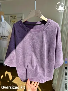 2026 Viral Oversized Washed Cotton Soft T-Shirt,Classic Vintage Acid Wash Crew Neck Tee,Daily Wear, Street Style, Casual Outings, Summer Outfit, Gym Workout, All Genders Statement Tee, Washed Retro Loose Fit Top for Layering & Everyday Use