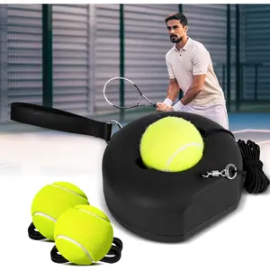 Premium Tennis Trainer Rebound with Metal Base,Portable Solo Tennis Trainer Set with 3 Highly Elastic String Balls,Tennis Practice Equipment for Adult Kids an Beginners
