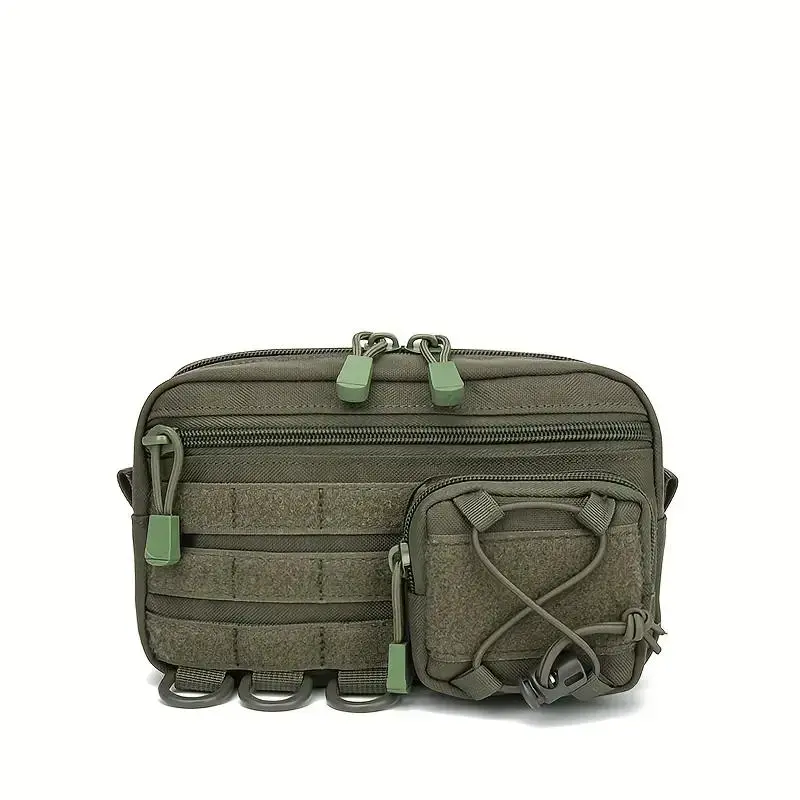 Durable Tactical EDC Kit with MOLLE System, Compact Nylon Waist Bag with Zippered Compartments for Travel and Outdoors, Available in