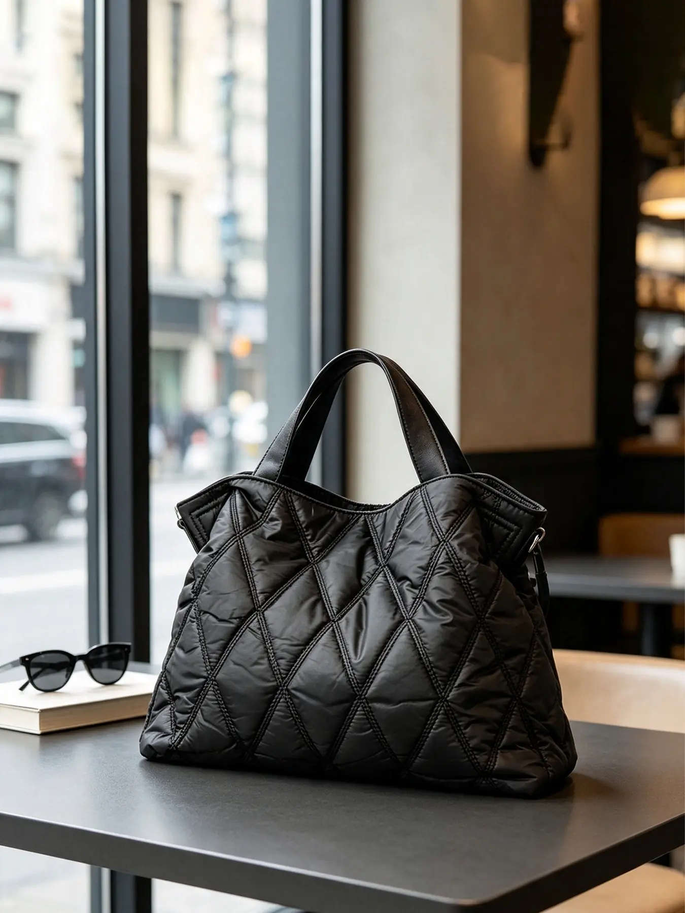 1pc Soft Diamond-Stitch Puffer Ladies Tote Handbag, Detachable Strap Top-handle Purse for Shopping Trips, Friend Gatherings, Short Excursions, Daily Errands, Ideal for Modern Adult Women, Casual Outfit Lovers