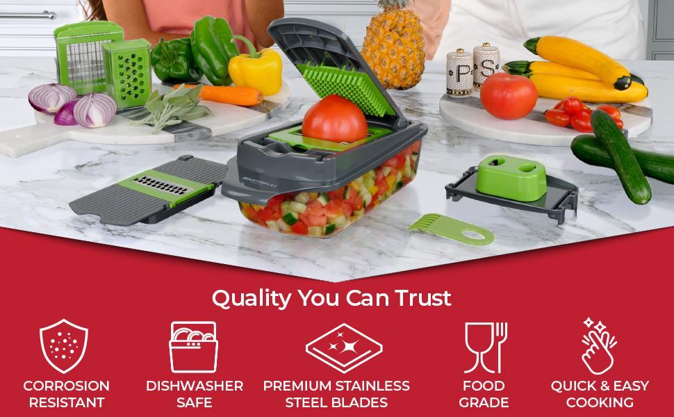 15Pc Multifunctional Kitchen Gadgets Set, Veggie & Cheese Grater, Cutter with Large Container, Easy to Clean with Bonus Brush Utensils Multicolor Vegetable Cutting Slicer Vegetable Slicer Dicer