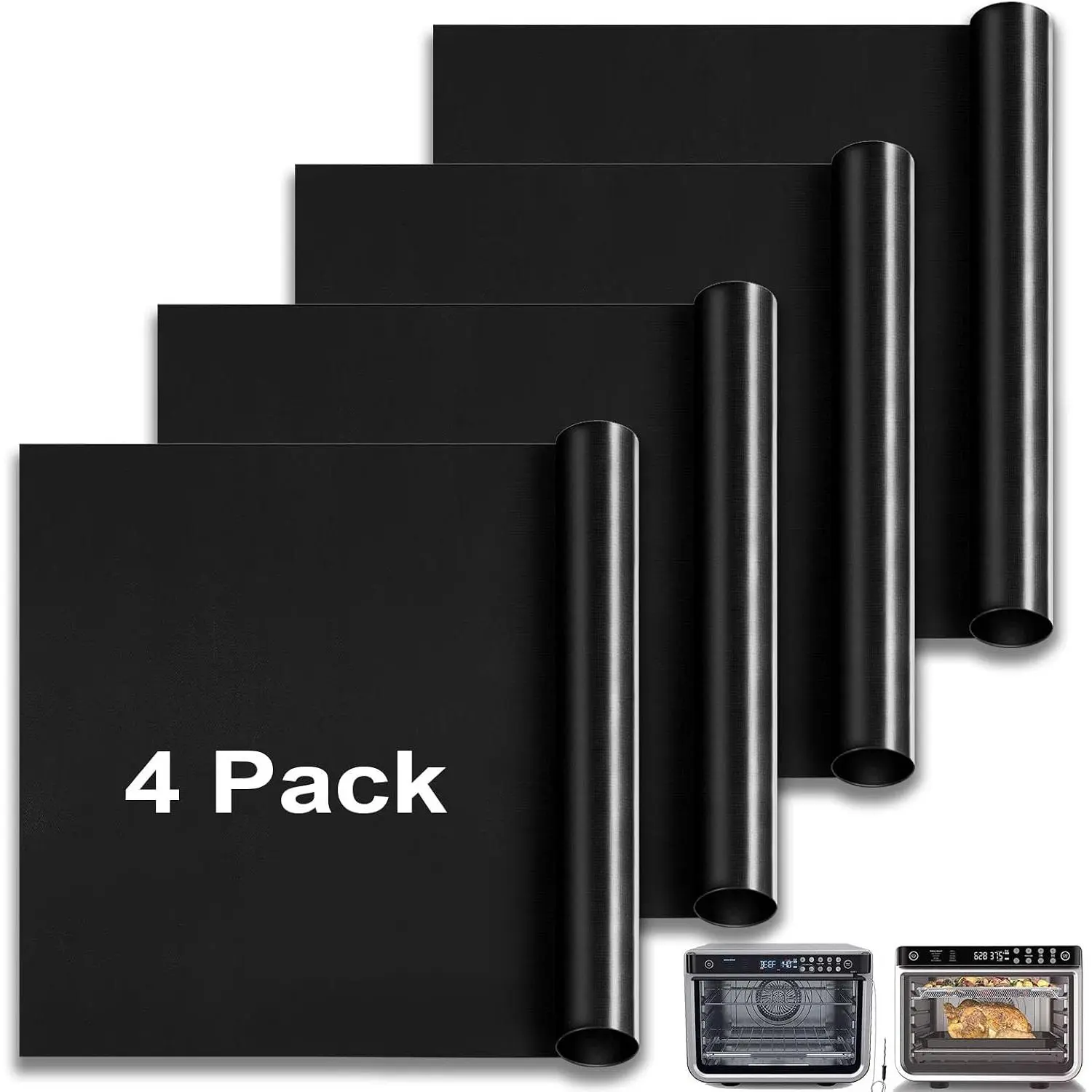 4 count Heavy Duty  Fiberglass Air Fryer Liners for  DT201 DT251 Foodi 10-in-1  XL Air Fry Oven 10.83"x12.4" liners mat for bottom of oven 480°F Heatproof Cooking Sheets