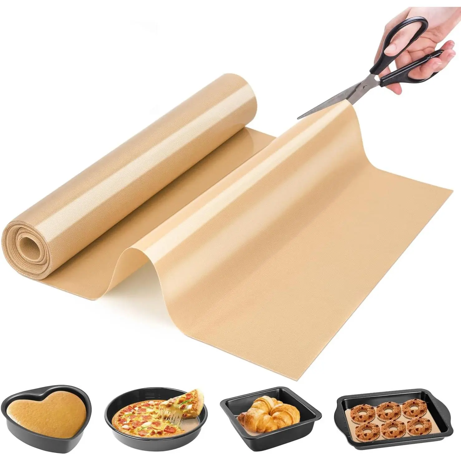 Silicone Baking Mat Roll - Best German Silicone - Heat Resistant Baking Macaron Bread Mat, Non-stick Pastry Mat, Reusable Dough Rolling Mat, Non Slip Countertop Protector Mat, Counter Mat, Oven Mat