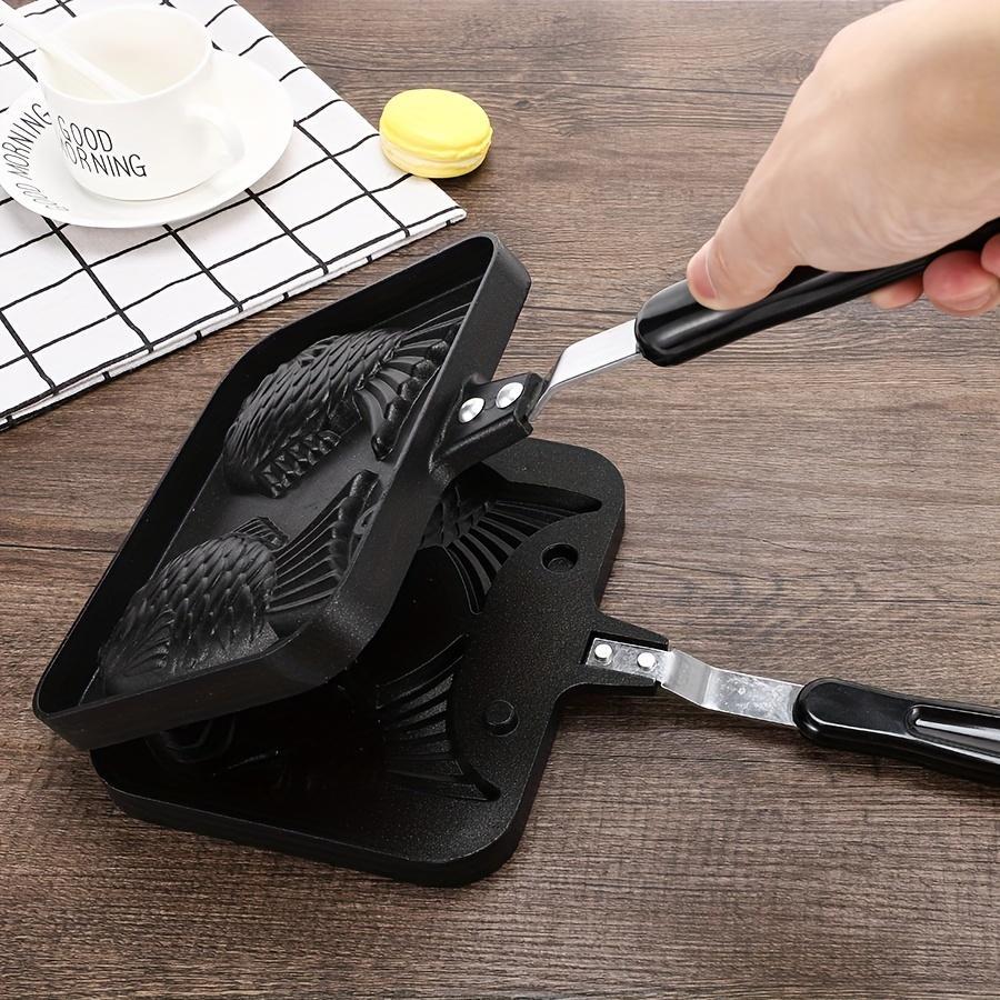 Double-Sided Aluminum Waffle and Taiyaki Japanese Fish-Shaped Grilled Pan Mold - Non-Stick, Uncoated Surface for Even Cooking, Ideal for Breakfast and Snack Making
